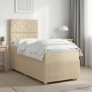 Boxmadras med topmadras Cremefarvet 80 x 200 cm Stof - xlshop.dk