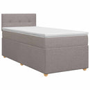 Boxmadras med topmadras Gråbrun 100 x 200 cm Stof - xlshop.dk