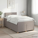 Boxmadras med topmadras Gråbrun 120 x 190 cm Stof - xlshop.dk