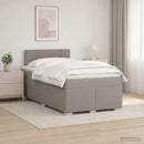 Boxmadras med topmadras Gråbrun 120 x 190 cm Stof - xlshop.dk