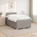 Boxmadras med topmadras Gråbrun 120 x 190 cm Stof - xlshop.dk