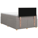 Boxmadras med topmadras Gråbrun 120 x 200 cm Stof - xlshop.dk