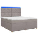 Boxmadras med topmadras Gråbrun 160 x 200 cm Stof - xlshop.dk