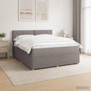 Boxmadras med topmadras Gråbrun 160 x 200 cm Stof - xlshop.dk