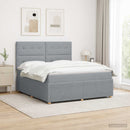 Boxmadras med topmadras Lysegrå 160 x 200 cm Stof - xlshop.dk