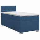 Boxmadras med topmadras med hovedgærde Blå 100 x 200 cm Stof - xlshop.dk