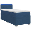Boxmadras med topmadras med hovedgærde Blå 100 x 200 cm Stof - xlshop.dk