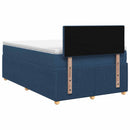 Boxmadras med topmadras med hovedgærde Blå 120 x 200 cm Stof - xlshop.dk