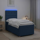 Boxmadras med topmadras med hovedgærde Blå 90 x 190 cm Stof - xlshop.dk