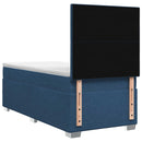 Boxmadras med topmadras med hovedgærde Blå 90 x 190 cm Stof - xlshop.dk