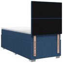 Boxmadras med topmadras med hovedgærde Blå 90 x 200 cm Stof - xlshop.dk