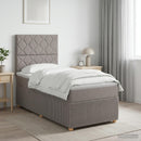 Boxmadras med topmadras med hovedgærde Gråbrun 80 x 200 cm Stof - xlshop.dk