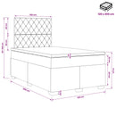 Boxmadras med topmadras med hovedgærde Sort 120 x 200 cm Fløjl - xlshop.dk