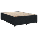 Boxmadras med topmadras med hovedgærde Sort 140 x 200 cm Fløjl - xlshop.dk