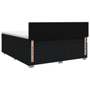 Boxmadras med topmadras med hovedgærde Sort 160 x 200 cm Stof - xlshop.dk