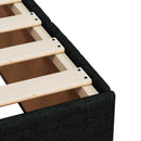 Boxmadras med topmadras med hovedgærde Sort 160 x 200 cm Stof - xlshop.dk
