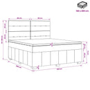 Boxmadras med topmadras med hovedgærde Sort 160 x 200 cm Stof - xlshop.dk