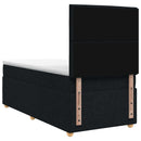 Boxmadras med topmadras med hovedgærde Sort 80 x 200 cm Stof - xlshop.dk