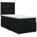 Boxmadras med topmadras med hovedgærde Sort 80 x 200 cm Stof - xlshop.dk