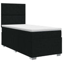 Boxmadras med topmadras med hovedgærde Sort 80 x 200 cm Stof - xlshop.dk