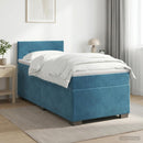 Boxmadras med topmadras Mørk blå 100 x 200 cm Fløjl - xlshop.dk