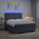 Boxmadras med topmadras Mørkegrå 140 x 190 cm Fløjl - xlshop.dk