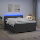 Boxmadras med topmadras Mørkegrå 140 x 190 cm Stof - xlshop.dk