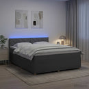 Boxmadras med topmadras Mørkegrå 140 x 190 cm Stof - xlshop.dk