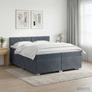 Boxmadras med topmadras Mørkegrå 200 x 200 cm Fløjl - xlshop.dk