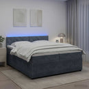Boxmadras med topmadras Mørkegrå 200 x 200 cm Fløjl - xlshop.dk