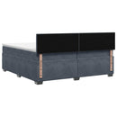 Boxmadras med topmadras Mørkegrå 200 x 200 cm Fløjl - xlshop.dk