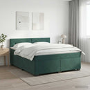 Boxmadras med topmadras Mørkegrøn 160 x 200 cm Fløjl - xlshop.dk