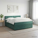 Boxmadras med topmadras Mørkegrøn 160 x 200 cm Fløjl - xlshop.dk