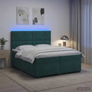 Boxmadras med topmadras Mørkegrøn 200 x 200 cm Fløjl - xlshop.dk