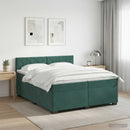 Boxmadras med topmadras Mørkegrøn 200 x 200 cm Fløjl - xlshop.dk