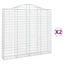 buede gabionkurve 2 stk. 200x30x180/200 cm galvaniseret jern - xlshop.dk