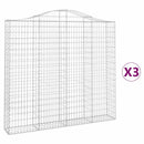 buede gabionkurve 3 stk. 200x30x180/200 cm galvaniseret jern - xlshop.dk