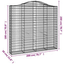 buet gabionkurv 200x30x180/200 cm galvaniseret jern - xlshop.dk