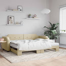 daybed med udtræk 80x200 cm stof cremefarvet - xlshop.dk