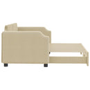 daybed med udtræk 80x200 cm stof cremefarvet - xlshop.dk