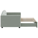 daybed med udtræk 80x200 cm velour lysegrå - xlshop.dk