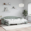 daybed med udtræk 80x200 cm velour lysegrå - xlshop.dk
