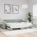 daybed med udtræk 80x200 cm velour lysegrå - xlshop.dk