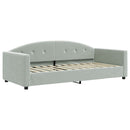daybed med udtræk 80x200 cm velour lysegrå - xlshop.dk