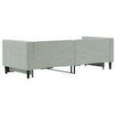 daybed med udtræk 80x200 cm velour lysegrå - xlshop.dk
