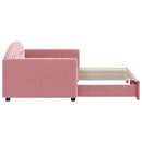 daybed med udtræk 90x200 cm velour lyserød - xlshop.dk