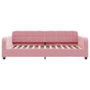 daybed med udtræk 90x200 cm velour lyserød - xlshop.dk