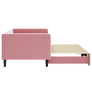 daybed med udtræk 90x200 cm velour lyserød - xlshop.dk