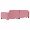 daybed med udtræk 90x200 cm velour lyserød - xlshop.dk