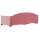 daybed med udtræk 90x200 cm velour lyserød - xlshop.dk